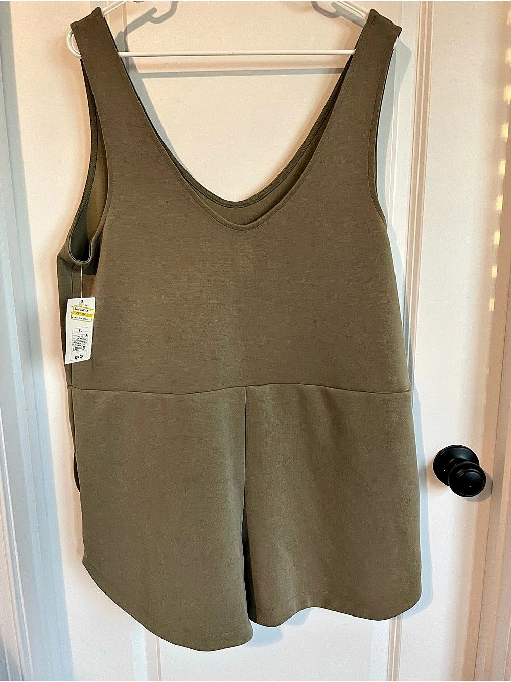 Olive Sleeveless Romper Size XL NWT